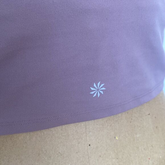 Athleta sports bra sz M mauve gathered detailing w/ cut outs in front good cond - Picture 4 of 6